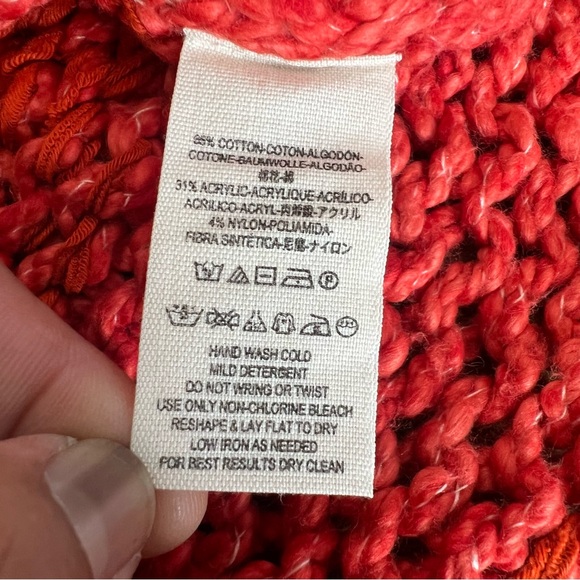 New Free People Women’s Sweater Georgia V-neck Tunic 2 Sleeve Size Small Red$148 - Picture 10 of 14